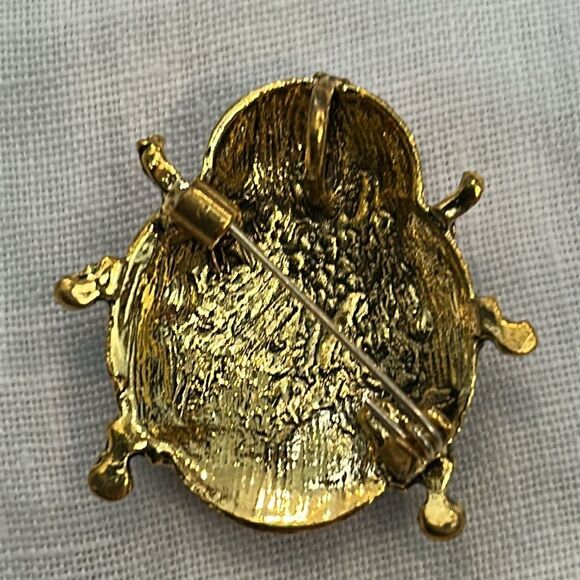 Colorful Ladybug Brooch with Crystals - Picture 2 of 3